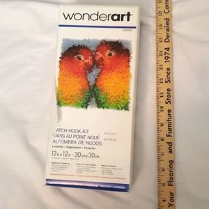 : Wonderart lovebirds  Latch Hook diy arts and craft kit 2 parrots # 426209